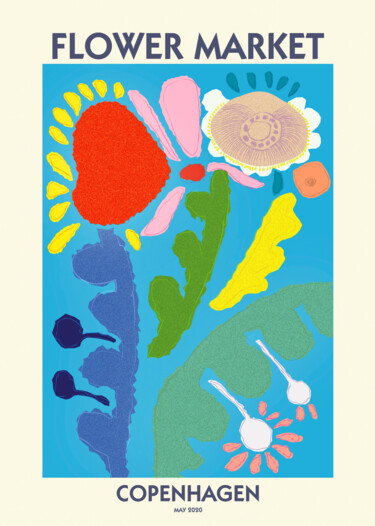 数字艺术 标题为“FLOWER MK COPENHAGEN” 由Pop Art World, 原创艺术品, 数字油画