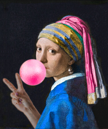 Arte digitale intitolato "NONCLASSIC GIRL" da Pop Art World, Opera d'arte originale, Fotomontaggio