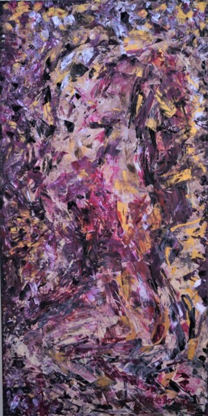 Malerei mit dem Titel "Frau Abstrakt" von Isabelle Pop, Original-Kunstwerk, Acryl