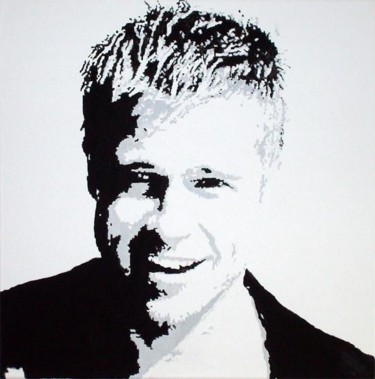 Malerei mit dem Titel "Brad Pitt" von Günther Roth, Original-Kunstwerk