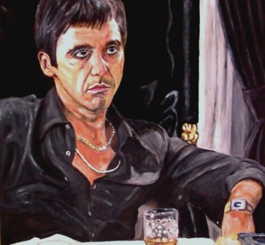 Painting titled "Scarface" by Paul Sabine, Original Artwork, Oil