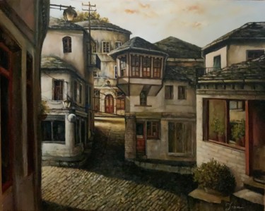 Pintura titulada "Gjirokastra the old…" por Joan Popli, Obra de arte original, Oleo