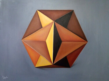 Pintura titulada "Great dodecahedron" por Popova Josephine, Obra de arte original, Oleo