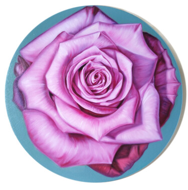 Pittura intitolato "Pink rose" da Popova Josephine, Opera d'arte originale, Olio