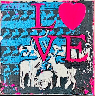 Love Deer Peinture intitulée "Love Deer" par Poptonicart, Œuvre d'art originale, Acrylique