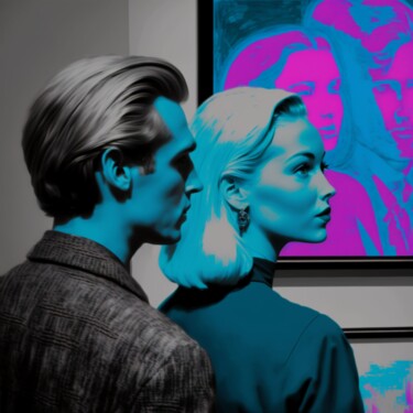 Картина под названием "COUPLE VISITING GAL…" - Poptonicart, Подлинное произведение искусства, Цифровая живопись