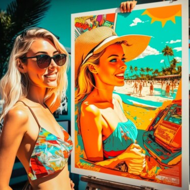 Painting titled "VACATION VIBE" by Poptonicart, Original Artwork, Digital Painting