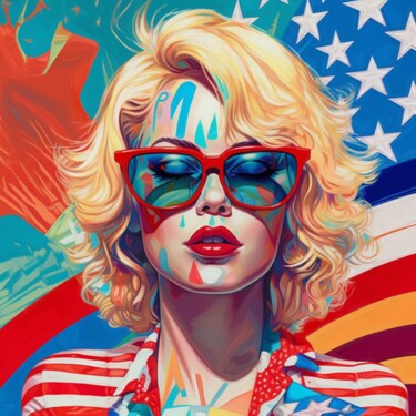 Painting titled "4TH JULY" by Poptonicart, Original Artwork, Digital Painting