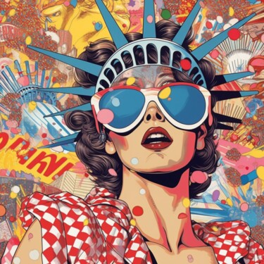 Arts numériques intitulée "4TH JULY 2" par Poptonicart, Œuvre d'art originale, Peinture numérique