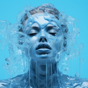 Arts numériques intitulée "ICY WOMAN" par Poptonicart, Œuvre d'art originale, Collage numérique