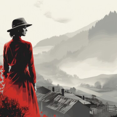 绘画 标题为“SWISS WOMAN IN THE…” 由Poptonicart, 原创艺术品, 数字拼贴