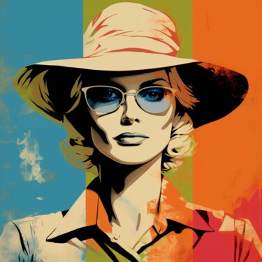 Painting titled "COWGIRL POPART" by Poptonicart, Original Artwork, Digital Collage