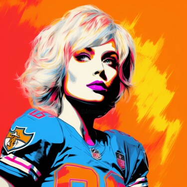 Painting titled "SUPER BOWL WOMAN" by Poptonicart, Original Artwork, Digital Collage