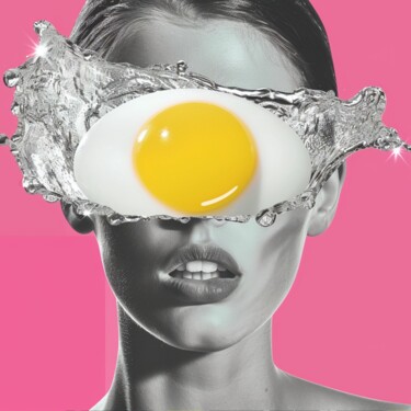 Painting titled "EGG WOMAN" by Poptonicart, Original Artwork, Digital Collage