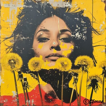 Malerei mit dem Titel "SPRING FLOWERS" von Poptonicart, Original-Kunstwerk, Digitale Collage