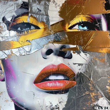 Painting titled "GLAMOUR WOMAN" by Poptonicart, Original Artwork, Digital Collage