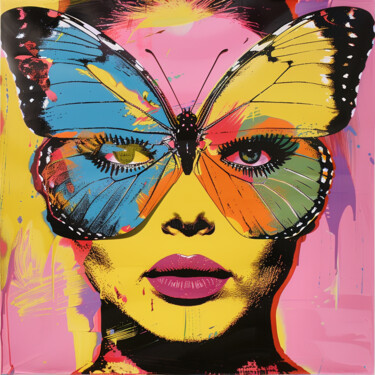 Painting titled "BUTTERFLY WOMAN" by Poptonicart, Original Artwork, Digital Collage