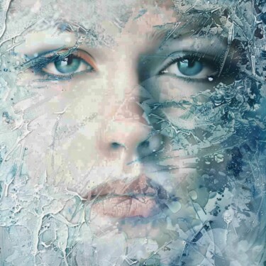Painting titled "ICE COLD FACE" by Poptonicart, Original Artwork, Digital Collage