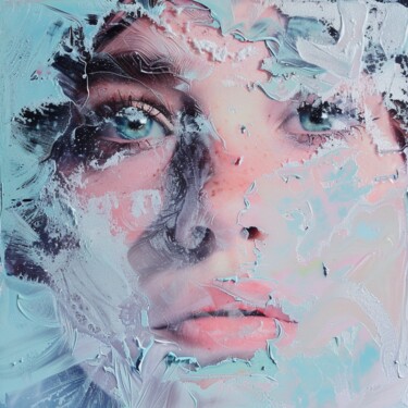 Pintura intitulada "ICE FLOWER LIPS" por Poptonicart, Obras de arte originais, colagem digital