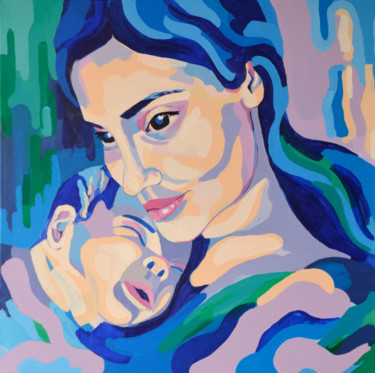 Peinture intitulée "maternidad-iii.jpg" par Portalo, Œuvre d'art originale, Acrylique