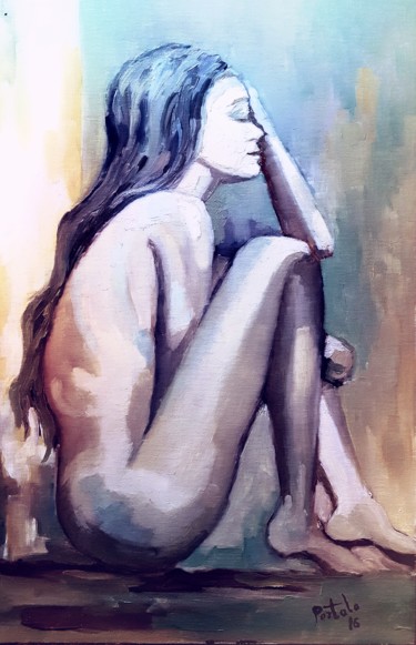 Peinture intitulée "Desnudo de mujer I" par Portalo, Œuvre d'art originale, Huile