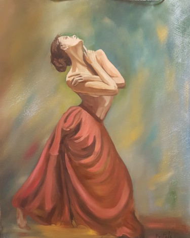 Painting titled "El abrazo" by Portalo, Original Artwork, Oil
