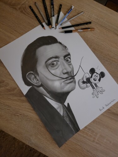 Drawing titled "Dali Mouse" by Anna Portraitiste, Original Artwork, Graphite