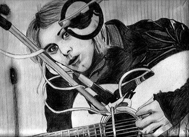 Drawing titled "Kurt Cobain" by Portraits De L'Âme, Original Artwork