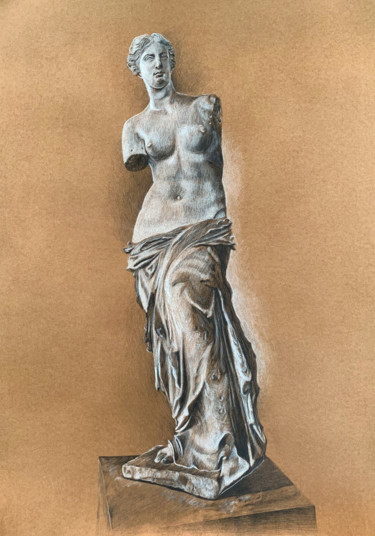 Drawing titled "Venus de Milo" by Sylwia Marciniak, Original Artwork, Pencil