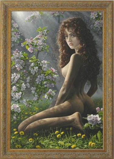 Картина под названием "Первоцвет" - Rossen, Подлинное произведение искусства, Масло