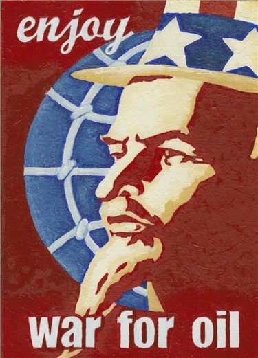 Картина под названием "Lenin Uncle Sam pos…" - Posav, Подлинное произведение искусства, Масло