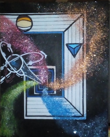 Peinture intitulée "La Spirale Stellaire" par Posca-Art-Man, Œuvre d'art originale, Huile