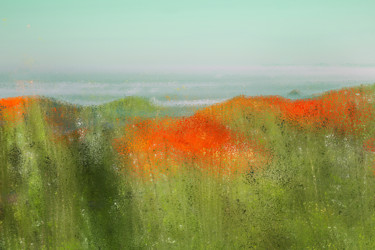 Digital Arts titled "Berge mit Blumen un…" by Sigrid Gombert, Original Artwork, Digital Painting