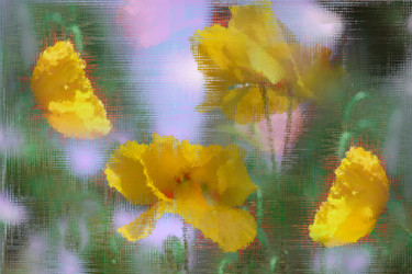 Artes digitais intitulada "sunshine poppies" por Sigrid Gombert, Obras de arte originais, Pintura digital