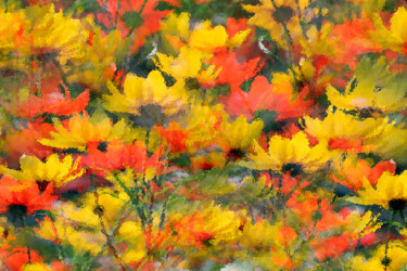 Arts numériques intitulée "Blumenmeer mehr" par Sigrid Gombert, Œuvre d'art originale, Peinture numérique