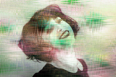 Digitale Kunst mit dem Titel "Eine Frau versteckt…" von Sigrid Gombert, Original-Kunstwerk, Digitale Malerei