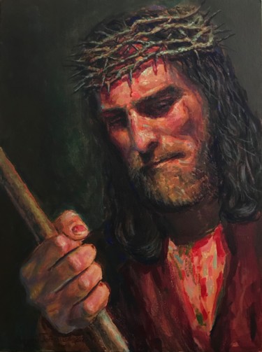 Картина под названием "Jesus Christ in tho…" - Andrey Potapov, Подлинное произведение искусства, Акрил