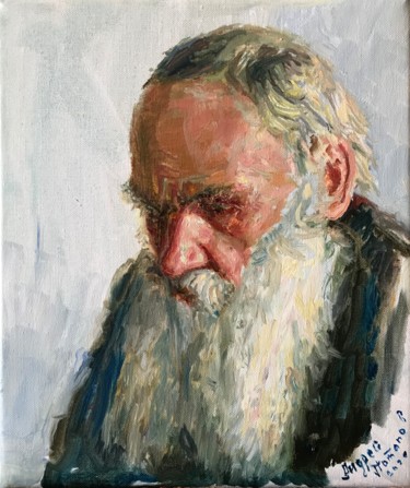 Картина под названием "Lev Tolstoy." - Andrey Potapov, Подлинное произведение искусства, Масло