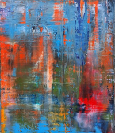 Картина под названием "Abstraction №4" - Сергей Потапов, Подлинное произведение искусства, Масло Установлен на Деревянная ра…