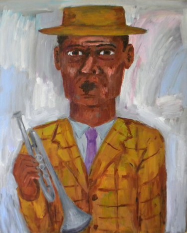 Painting titled "le jazzman" by Roberto Poteau, Original Artwork, Acrylic