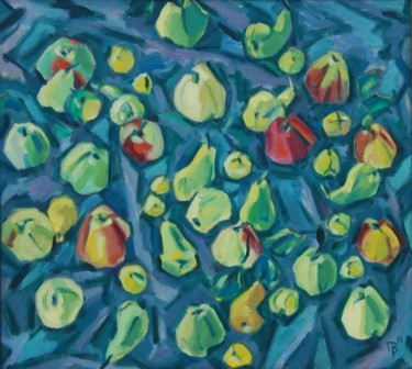 Картина под названием "Яблоки, груши, айва" - Vladimir Potemkin, Подлинное произведение искусства, Масло