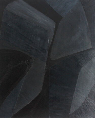 "Black Series No. 07" başlıklı Tablo Urszula Potemkowska tarafından, Orijinal sanat, Petrol Ahşap Sedye çerçevesi üzerine mo…