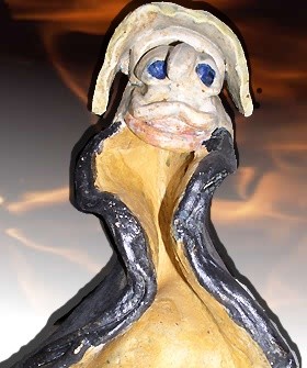 Sculpture titled "Flammes1" by Johnluca, Original Artwork, Ceramics