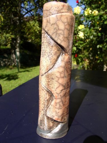 Design intitolato "Vase Raku7" da Johnluca, Opera d'arte originale, Accessori
