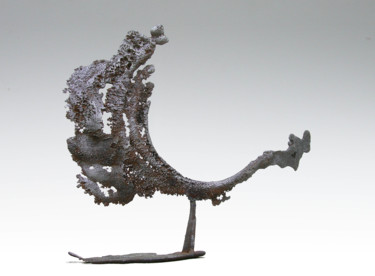Sculpture titled "coq.jpg" by Jerome Poumes, Original Artwork, Metals