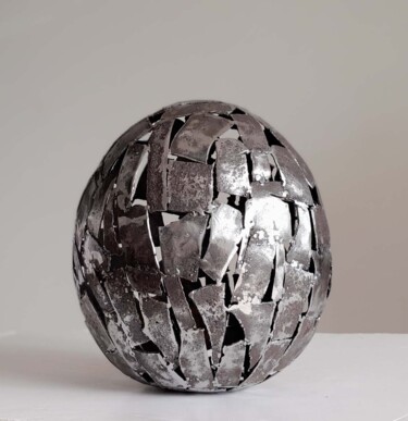 Rzeźba zatytułowany „Steel egg” autorstwa Jerome Poumes, Oryginalna praca, Metale