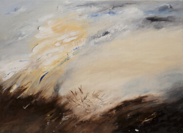 Peinture intitulée "Sky Writings" par Poumi Lescaut, Œuvre d'art originale, Huile Monté sur Châssis en bois