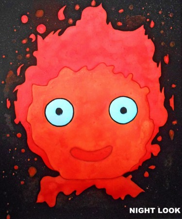 Malerei mit dem Titel "Calcifer" von Celeste Skyhawer, Original-Kunstwerk, Acryl