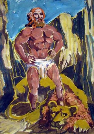 Картина под названием "Самсон в силе/Samso…" - Aleksey Poyaganov, Подлинное произведение искусства