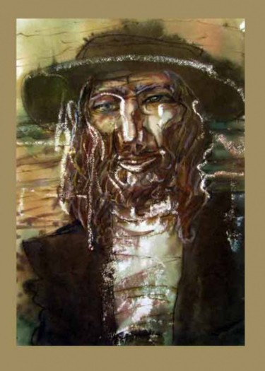 Картина под названием "Старый еврей/Old Jew" - Aleksey Poyaganov, Подлинное произведение искусства